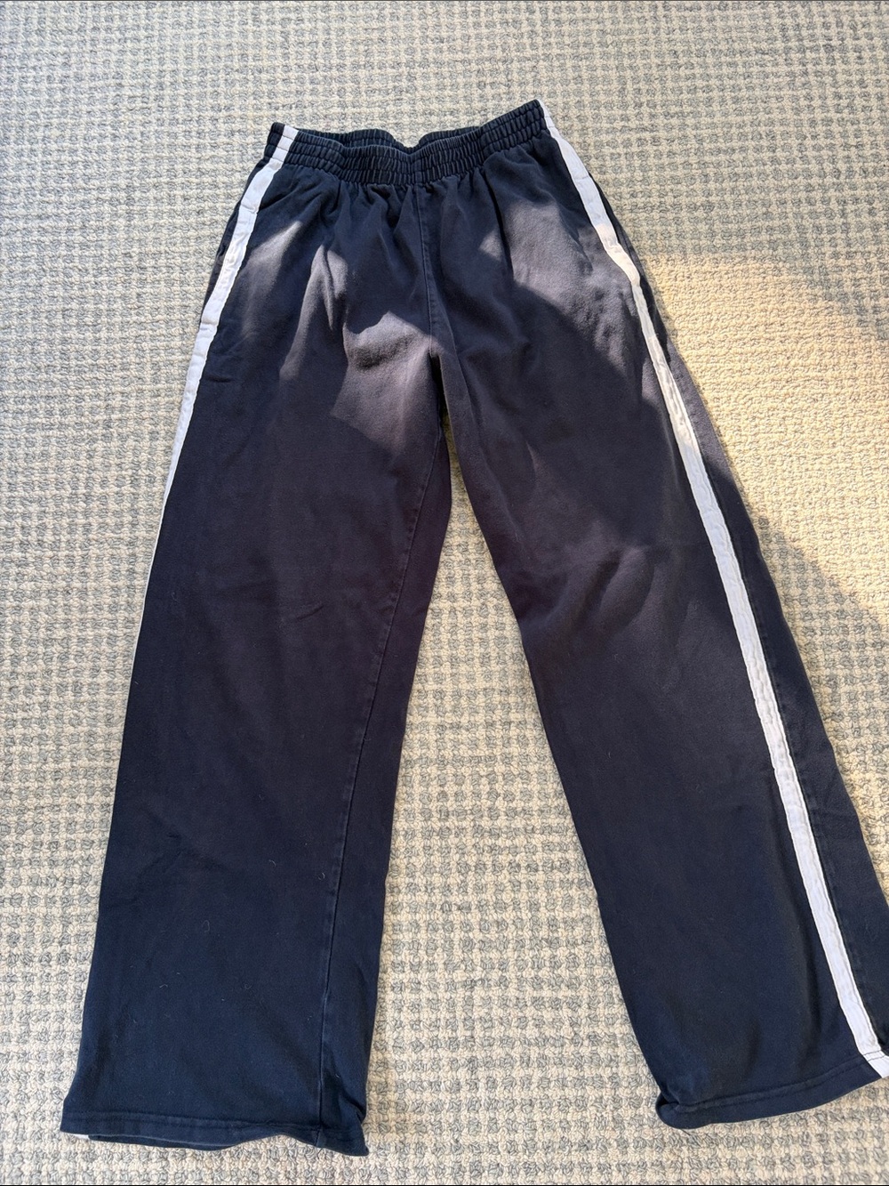 Brandy Melville Navy Sweatpants with White Side Stripes